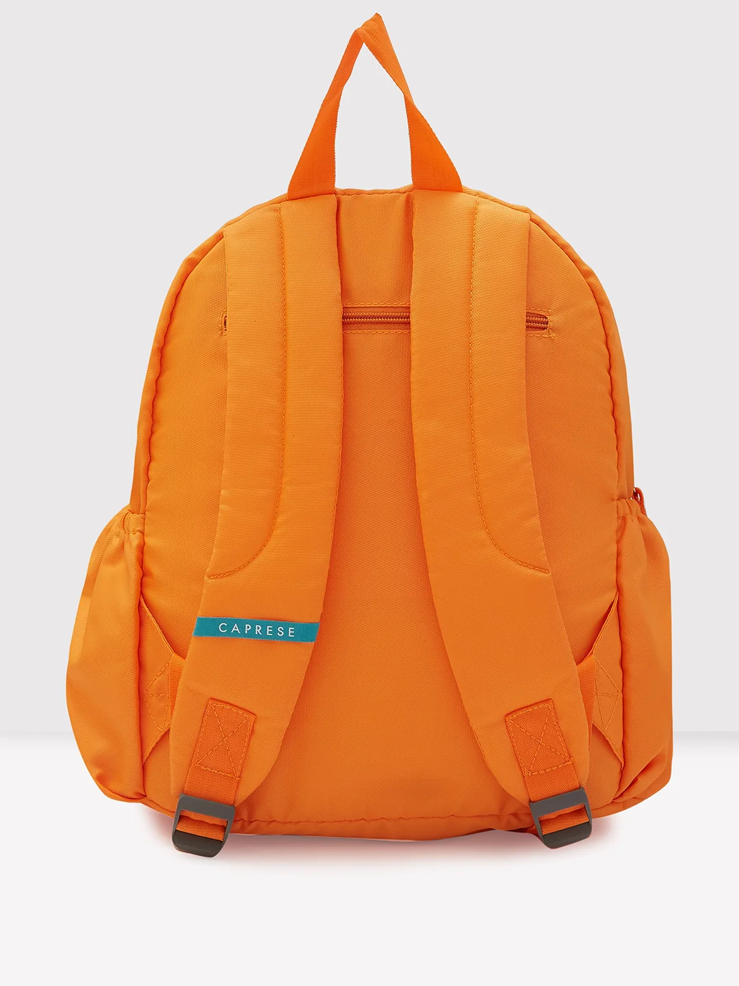 Caprese Xenia Medium Orange Printed Backpack - Image 3