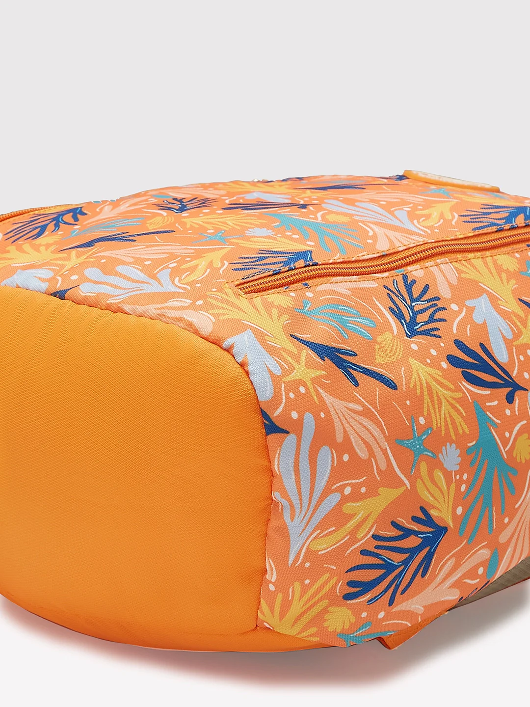 Caprese Xenia Medium Orange Printed Backpack - Image 5