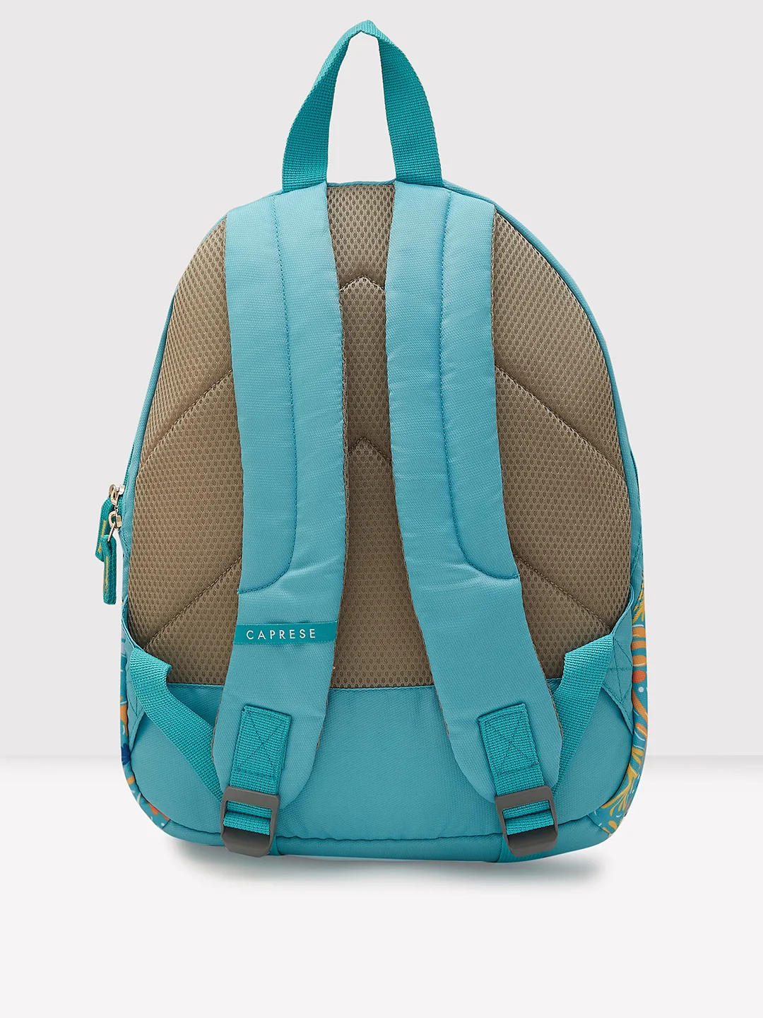 Caprese Xenia Medium Turquoise Printed Backpack - Image 3