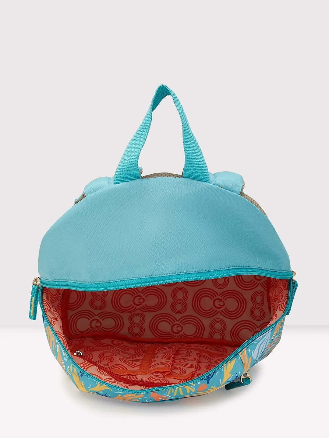 Caprese Xenia Medium Turquoise Printed Backpack - Image 7