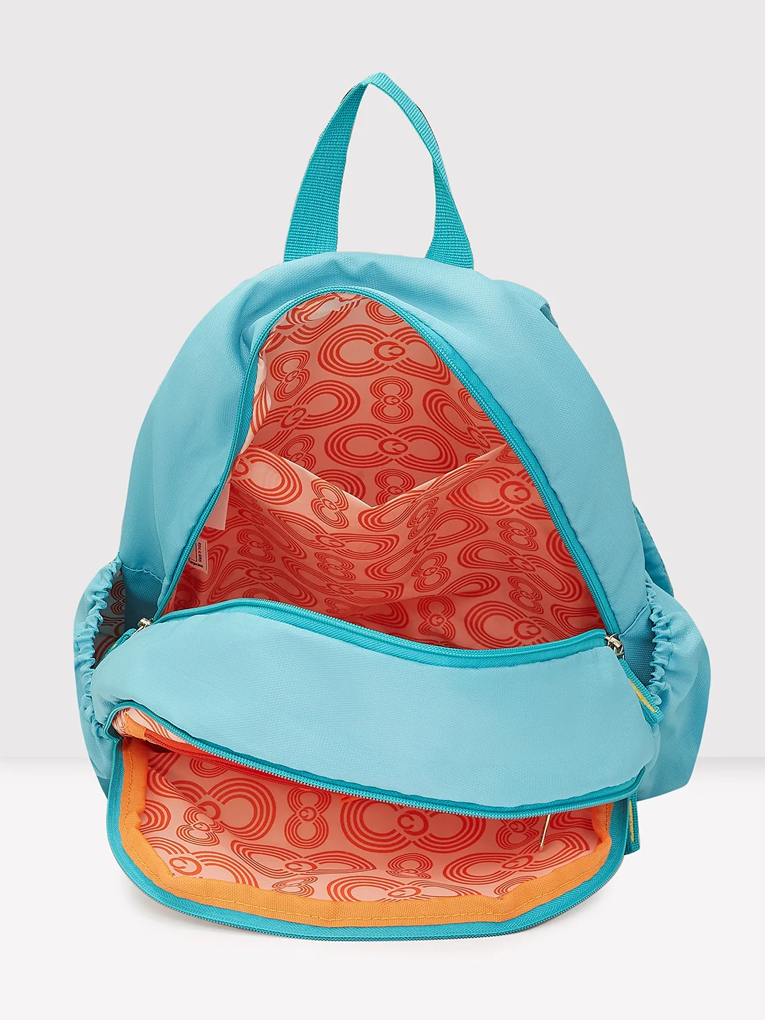 Caprese Xenia Medium Turquoise Printed Backpack - Image 7