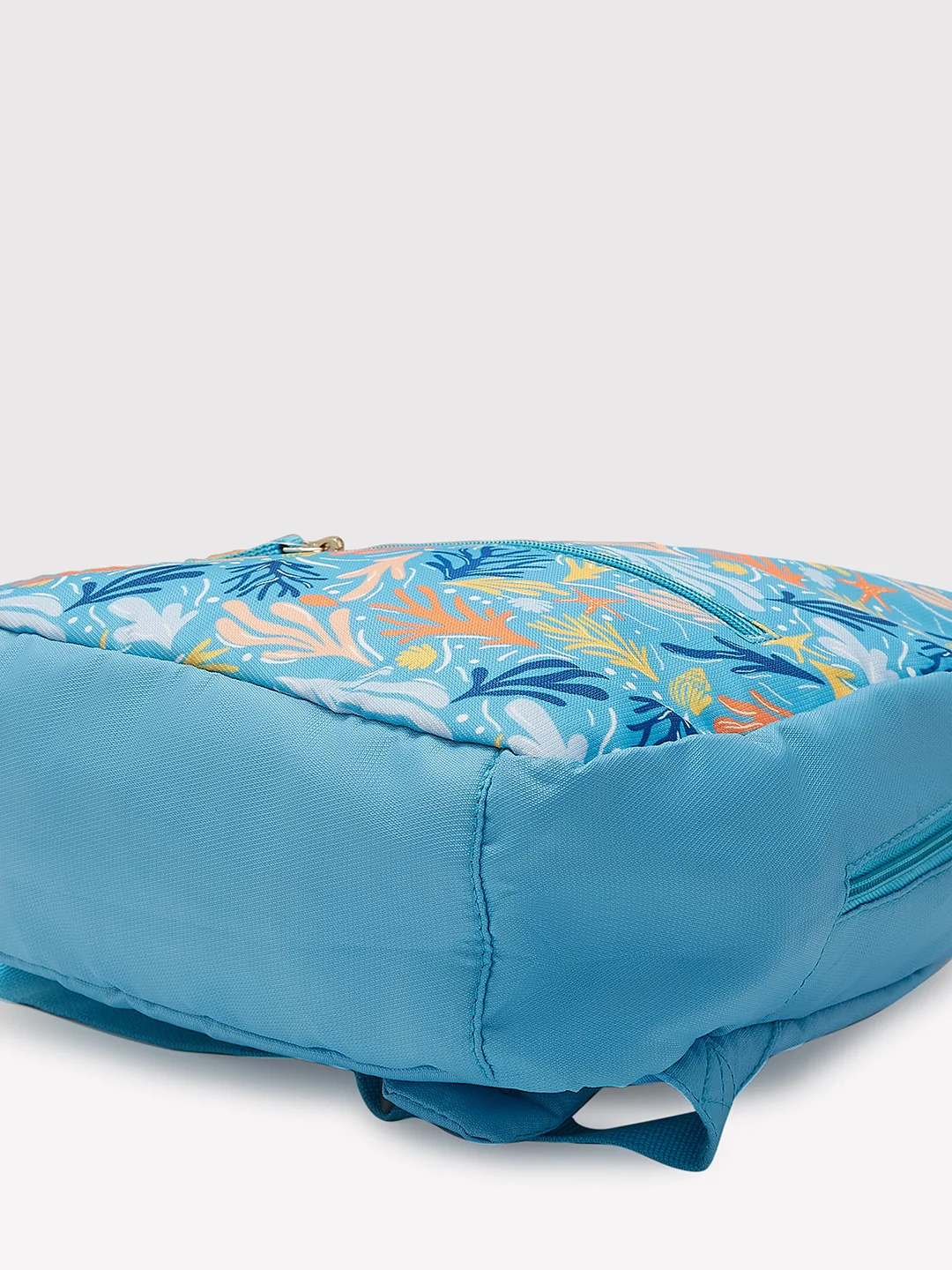 Caprese Xenia Small Light Blue Printed Backpack - Image 5