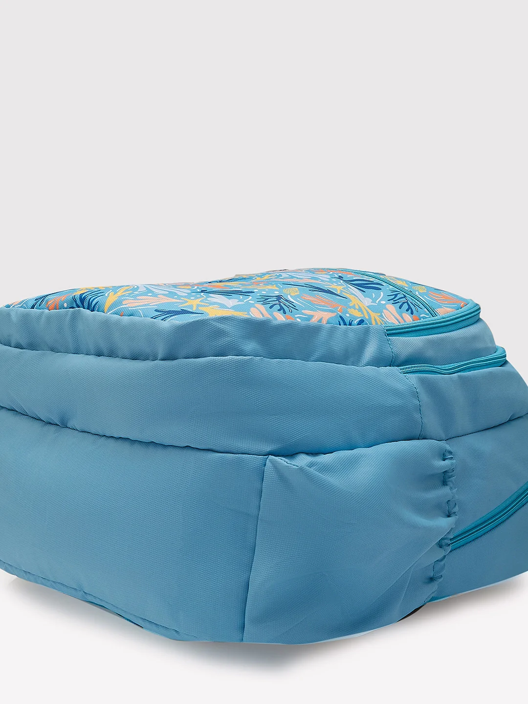 Caprese Xenia Large Printed Light Blue Laptop Backpack - Image 4