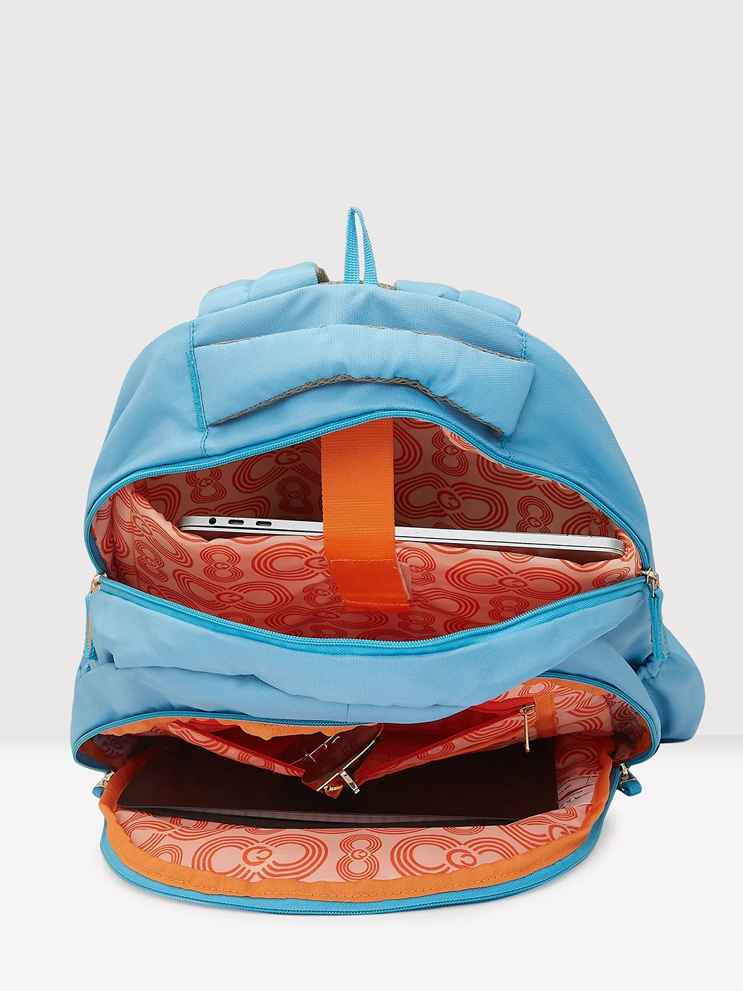 Caprese Xenia Large Printed Light Blue Laptop Backpack - Image 5
