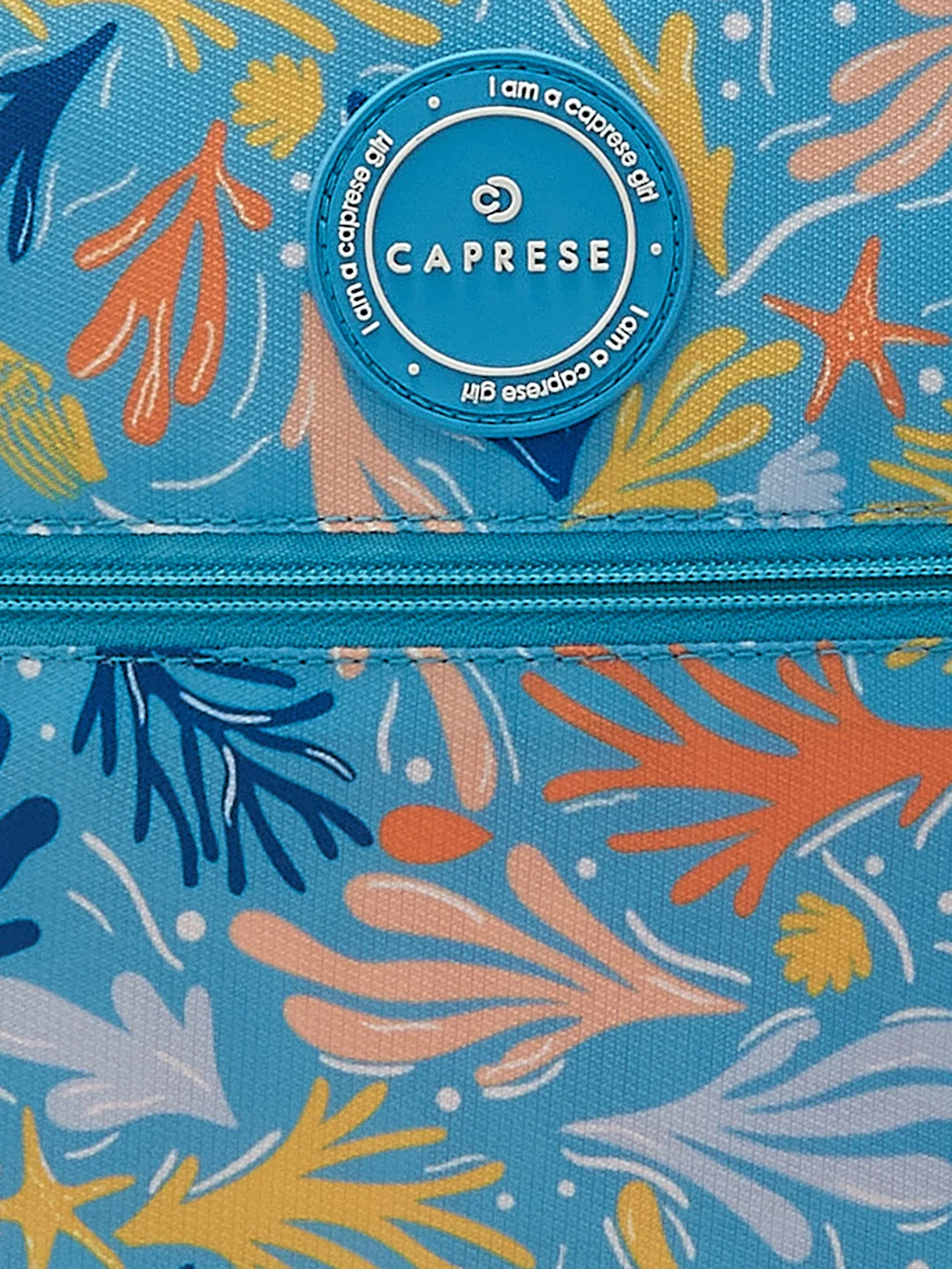 Caprese Xenia Large Printed Light Blue Laptop Backpack - Image 7