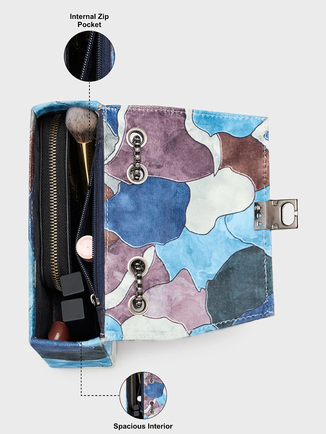 Caprese Yiko Medium Blue Sling Bag - Image 7