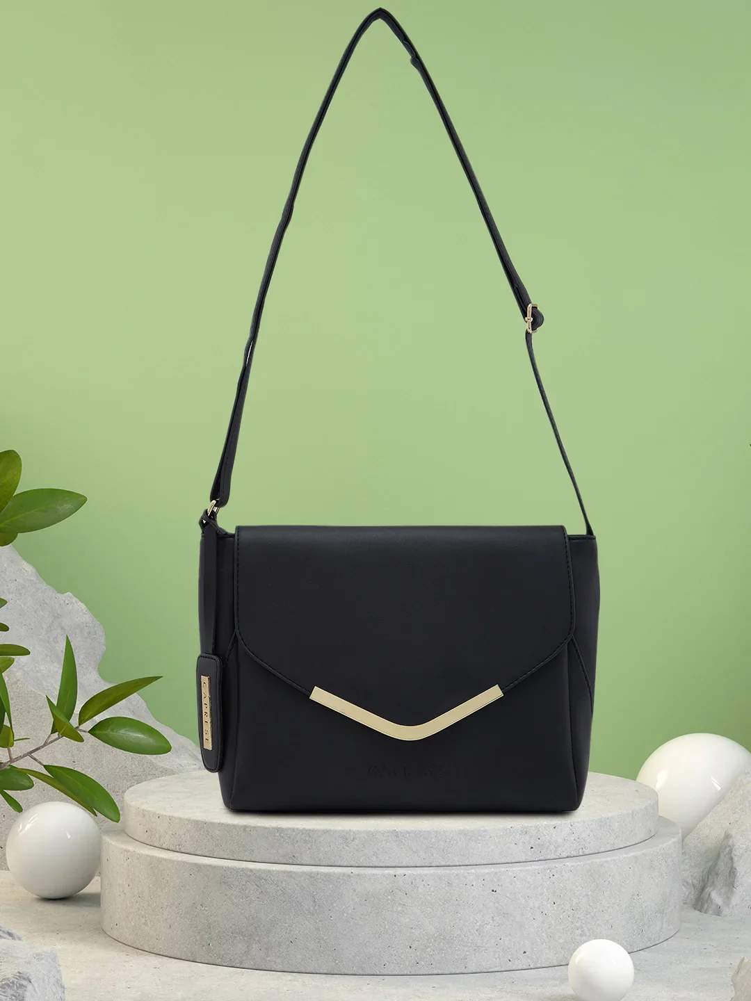 Caprese Yondella Medium Black Sling Bag