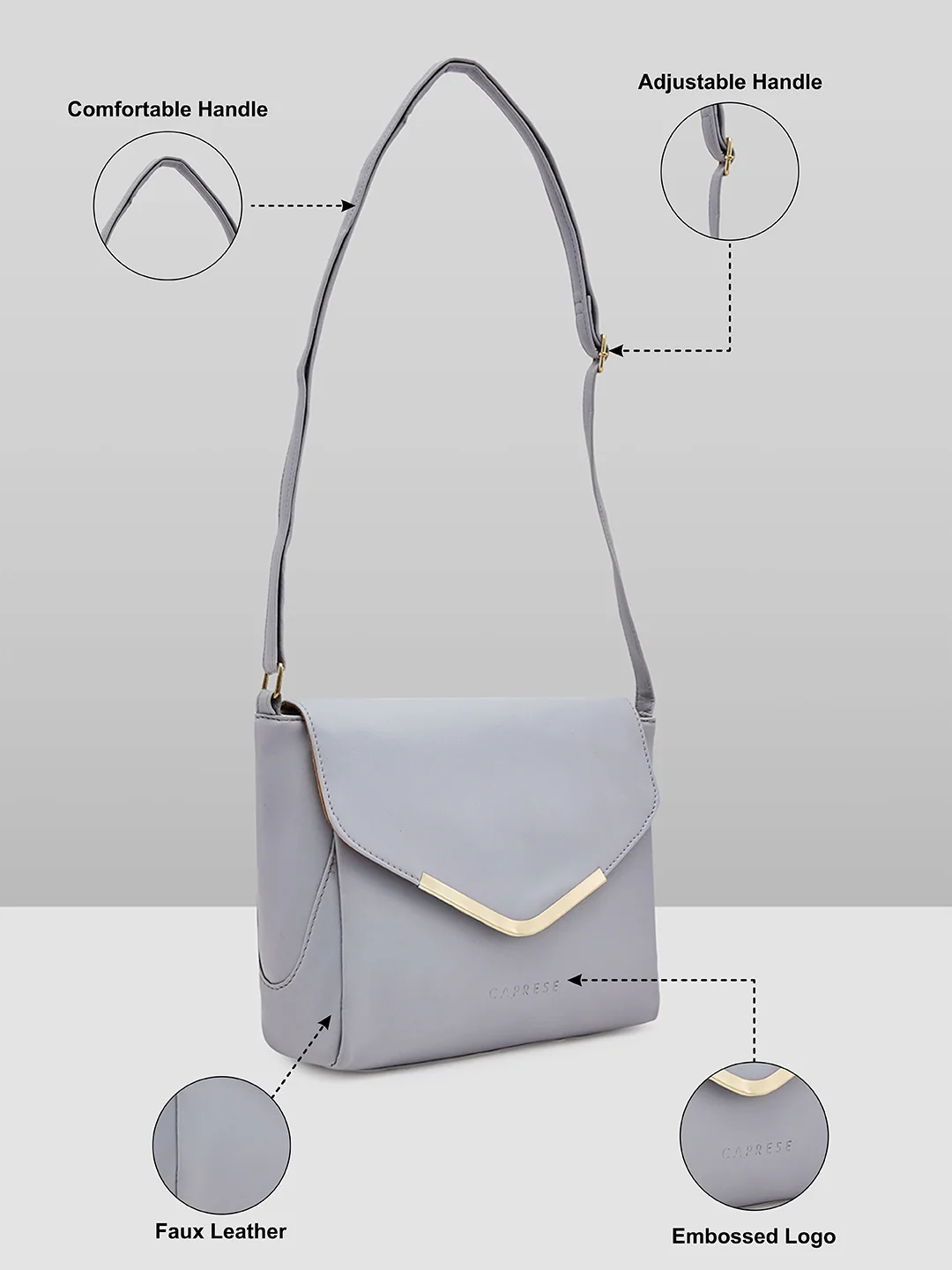 Caprese Yondella Medium Blue Sling Bag - Image 7