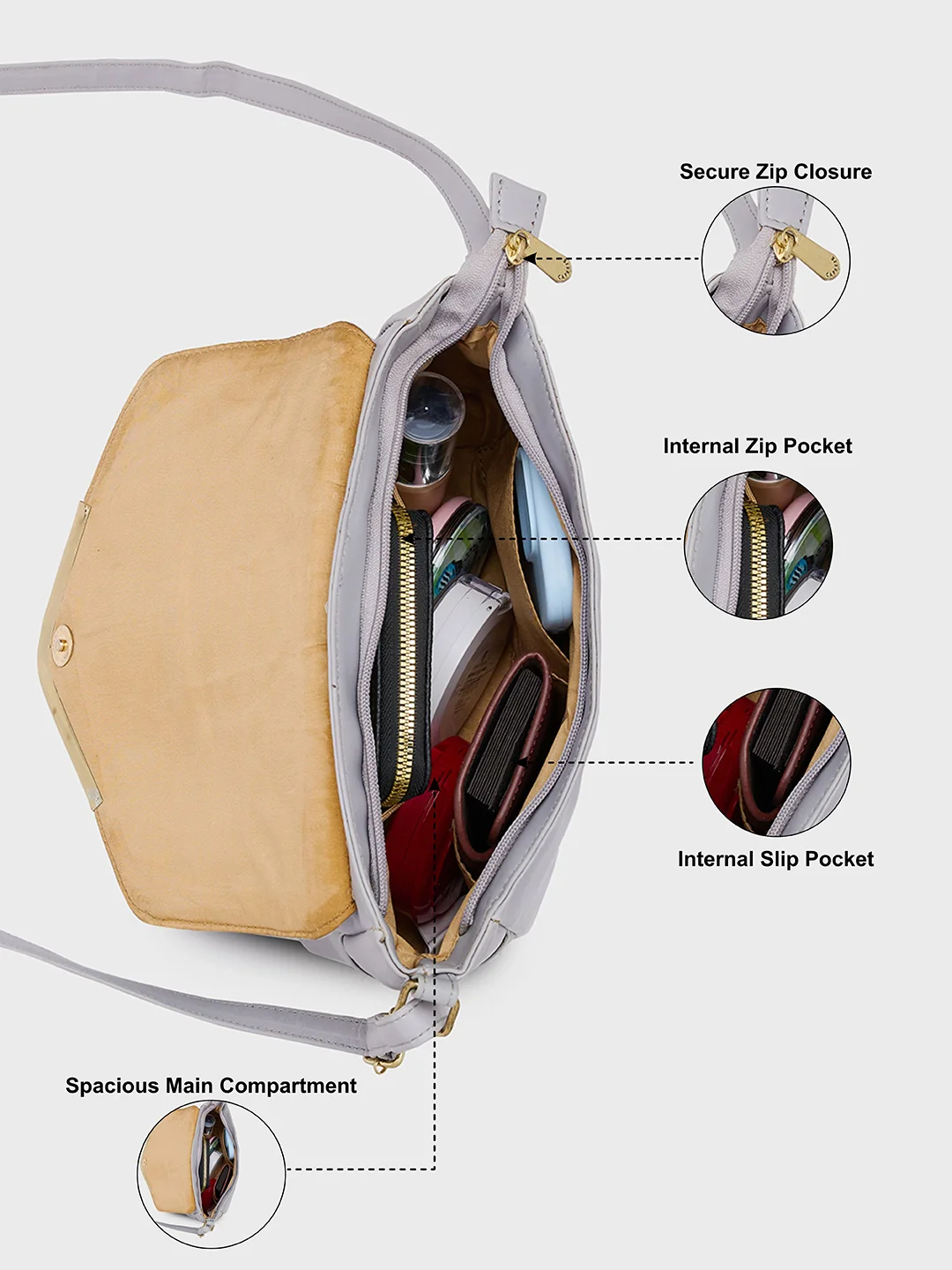 Caprese Yondella Medium Blue Sling Bag - Image 8