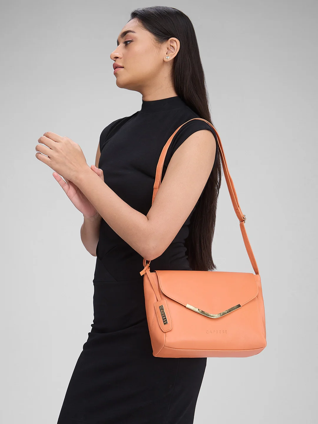 Caprese Yondella Medium Peach Sling Bag - Image 3