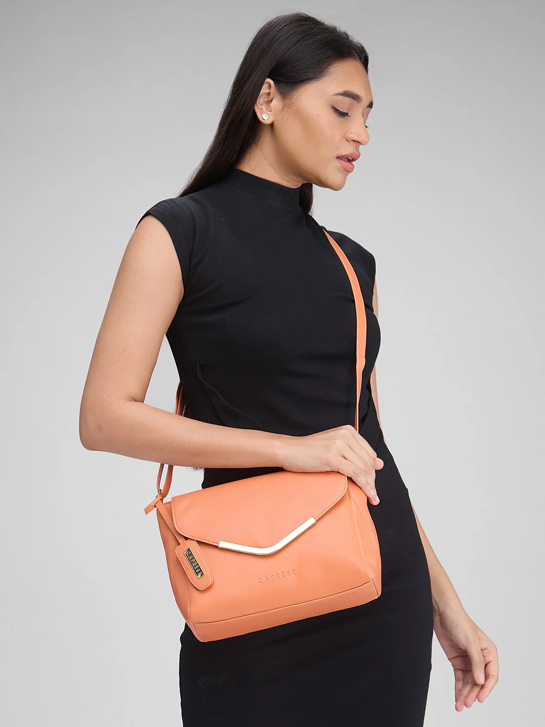Caprese Yondella Medium Peach Sling Bag - Image 4