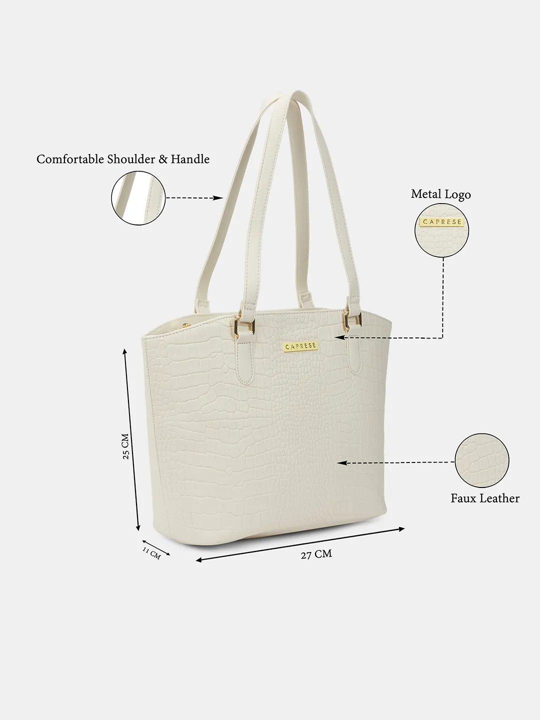 Caprese York Medium Alpine Oat Tote Bag - Image 3