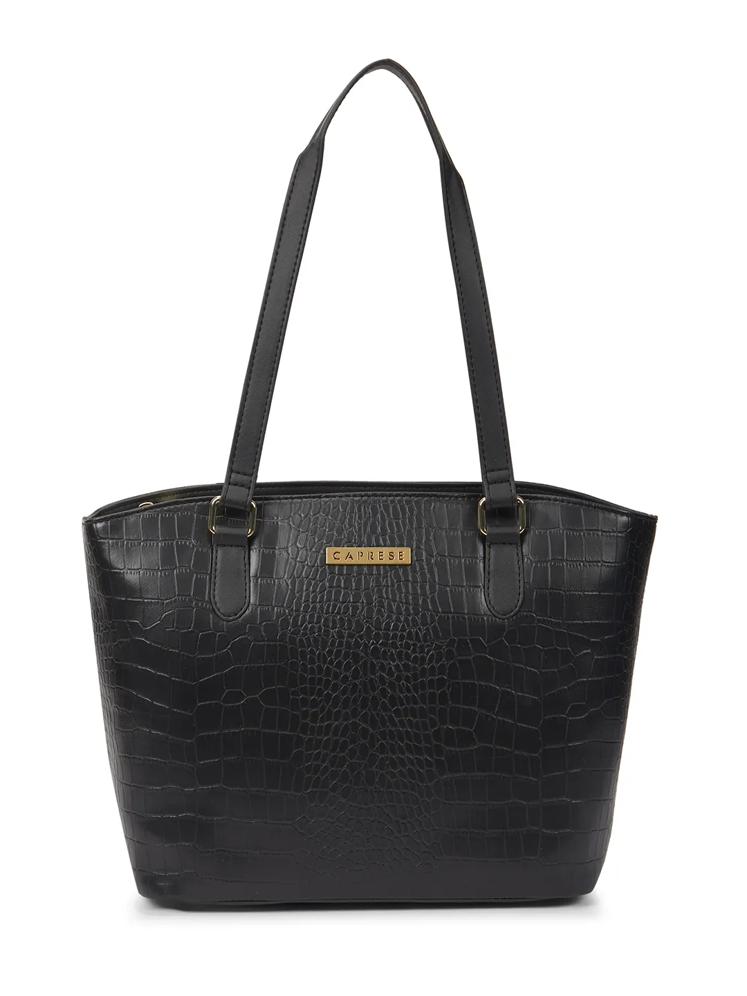 Caprese York Medium Black Tote Bag