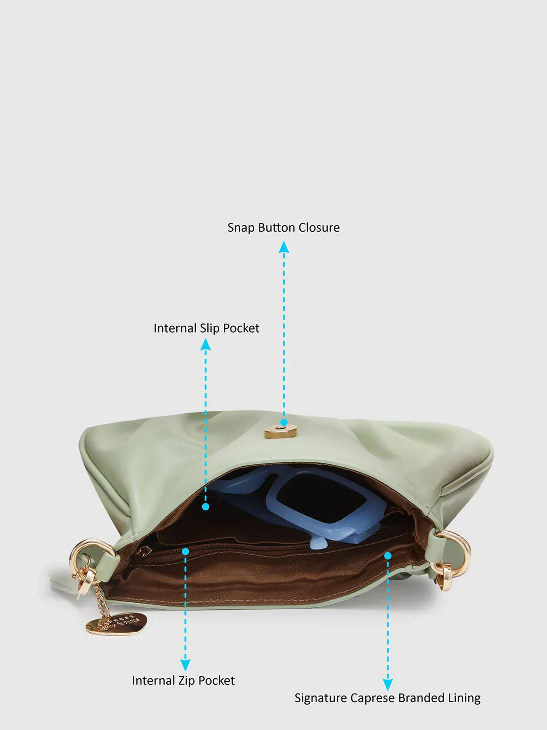 Caprese Yulla Medium Mint Satchel Bag - Image 6