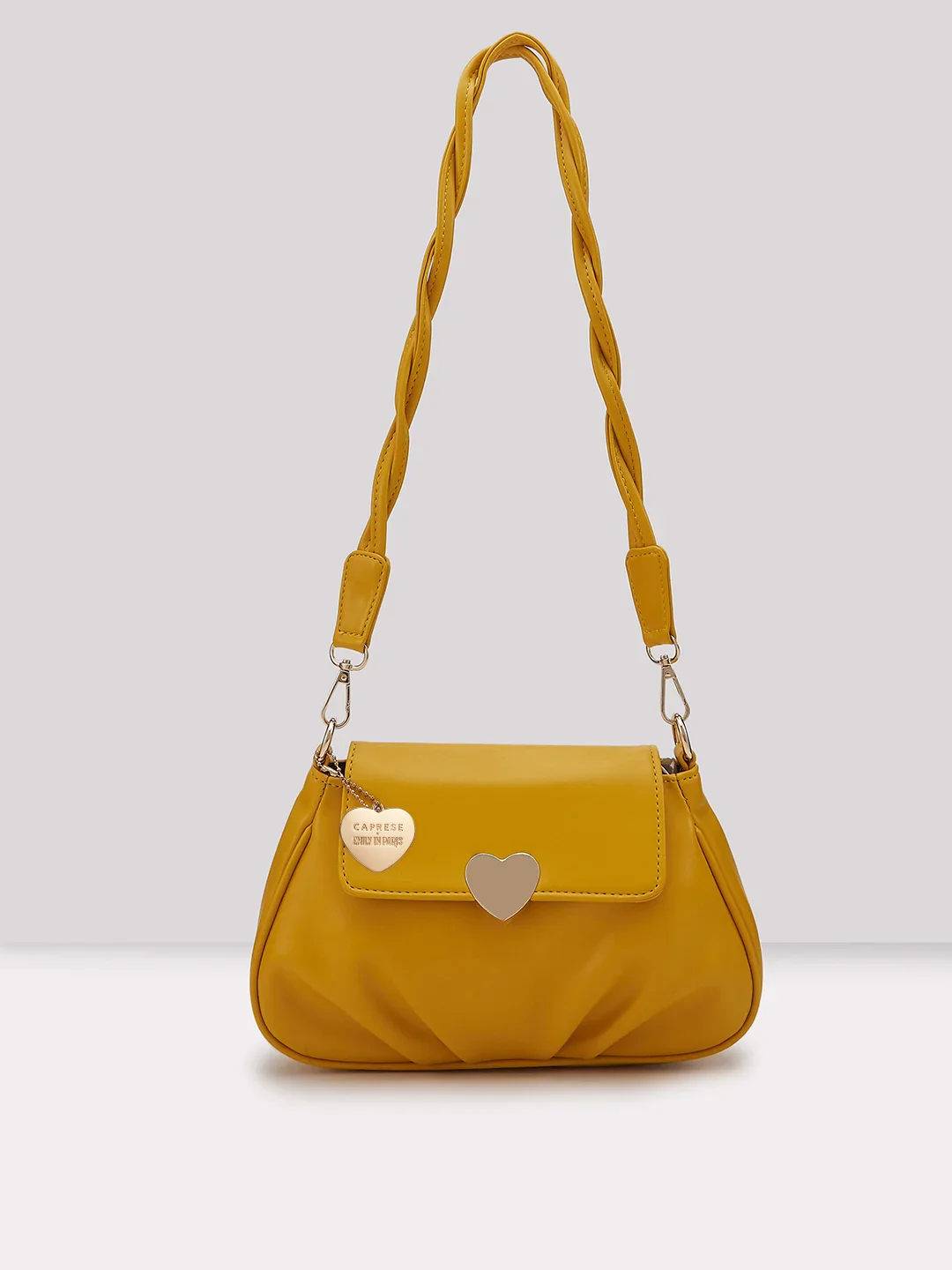 Caprese Yulla Medium Pastel Yellow Satchel Bag