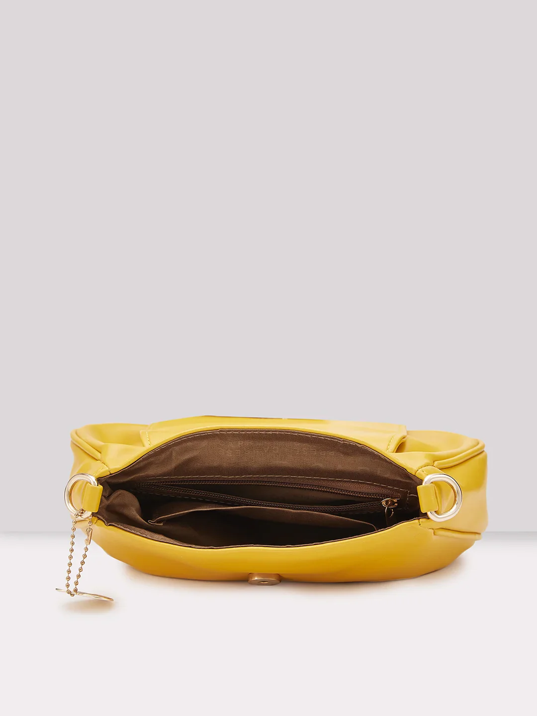 Caprese Yulla Medium Pastel Yellow Satchel Bag - Image 6