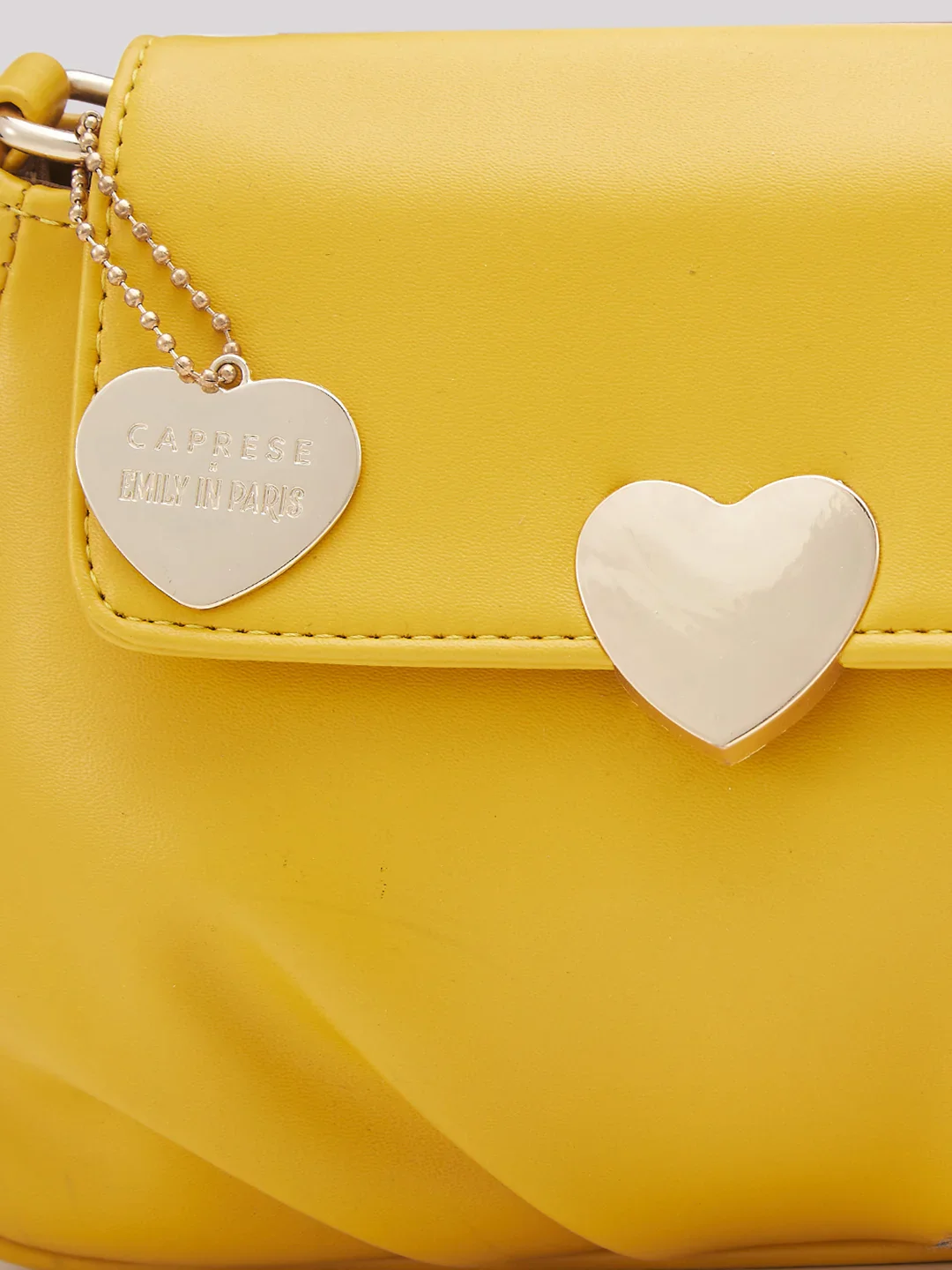 Caprese Yulla Medium Pastel Yellow Satchel Bag - Image 8
