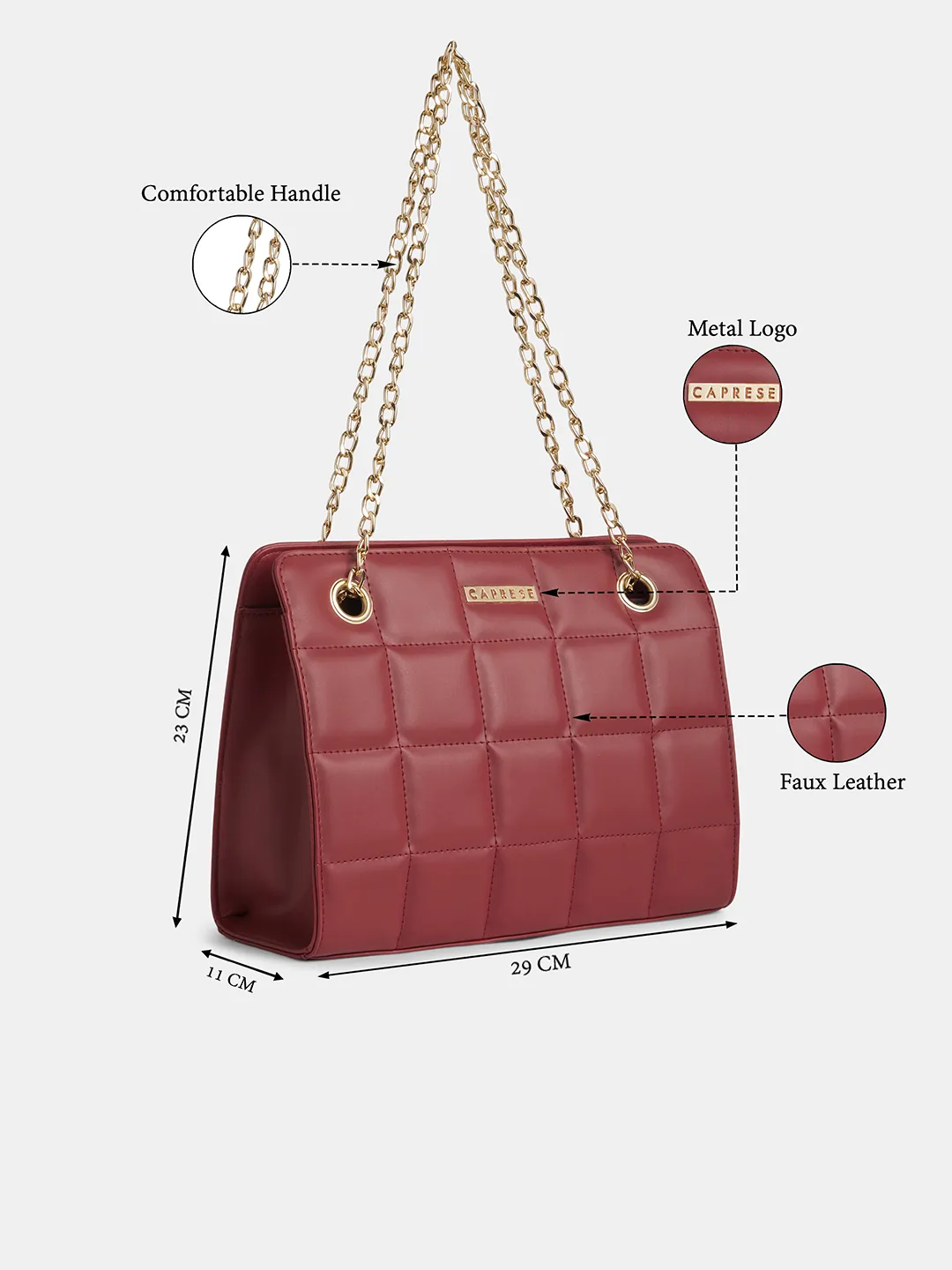 Caprese Zaha Medium Cherry Red Tote Bag - Image 7