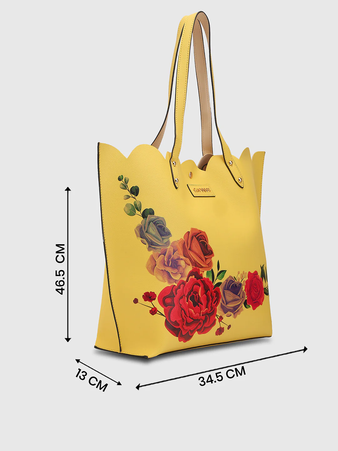 Caprese Zaria Large Light Yellow Open Tote Bag - Image 10