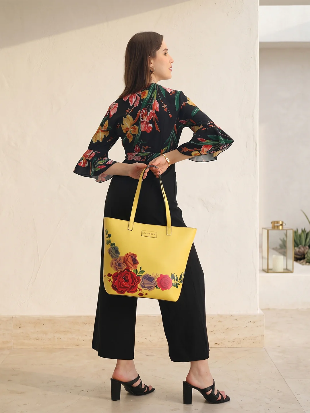 Caprese Zaria Large Light Yellow Tote Bag - Image 10