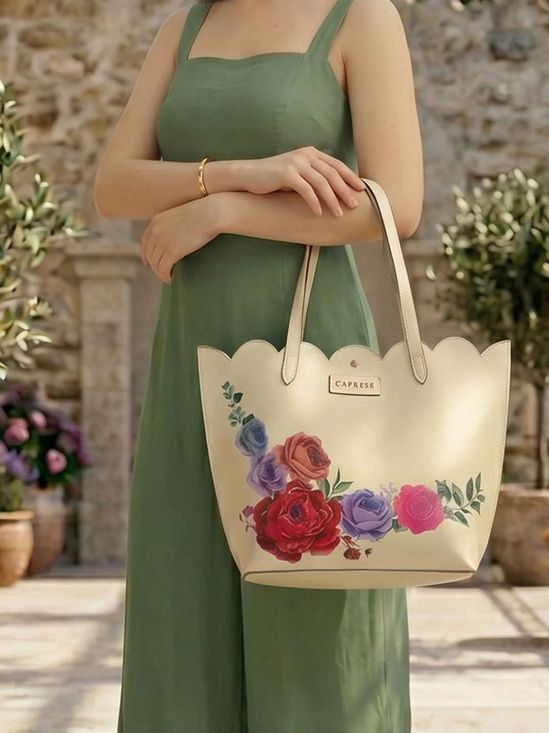 Caprese Zaria Large Off White Open Tote Bag - Image 12