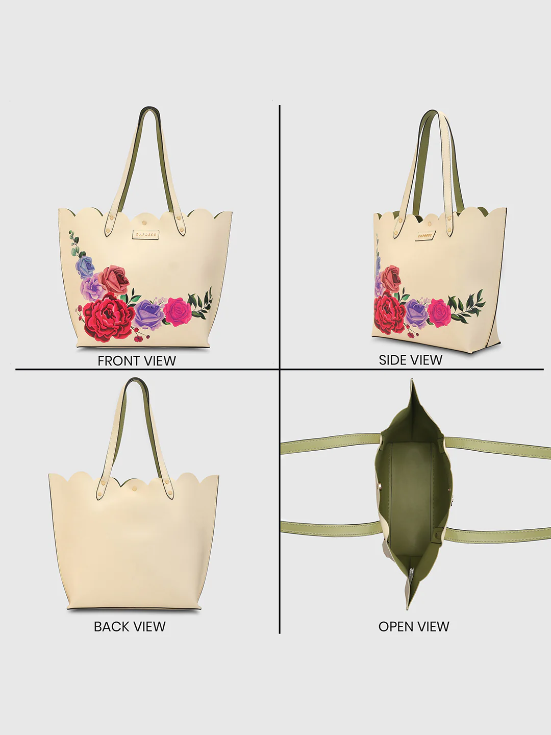 Caprese Zaria Large Off White Open Tote Bag - Image 13