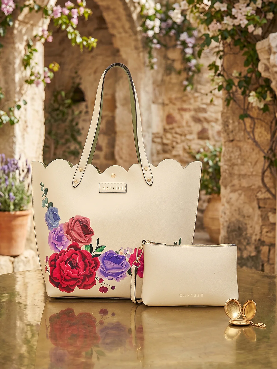 Caprese Zaria Large Off White Open Tote Bag - Image 3