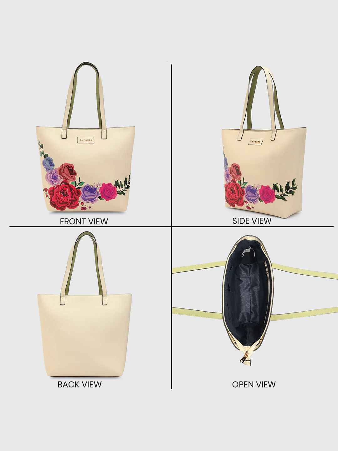 Caprese Zaria Large Off White Tote Bag - Image 13