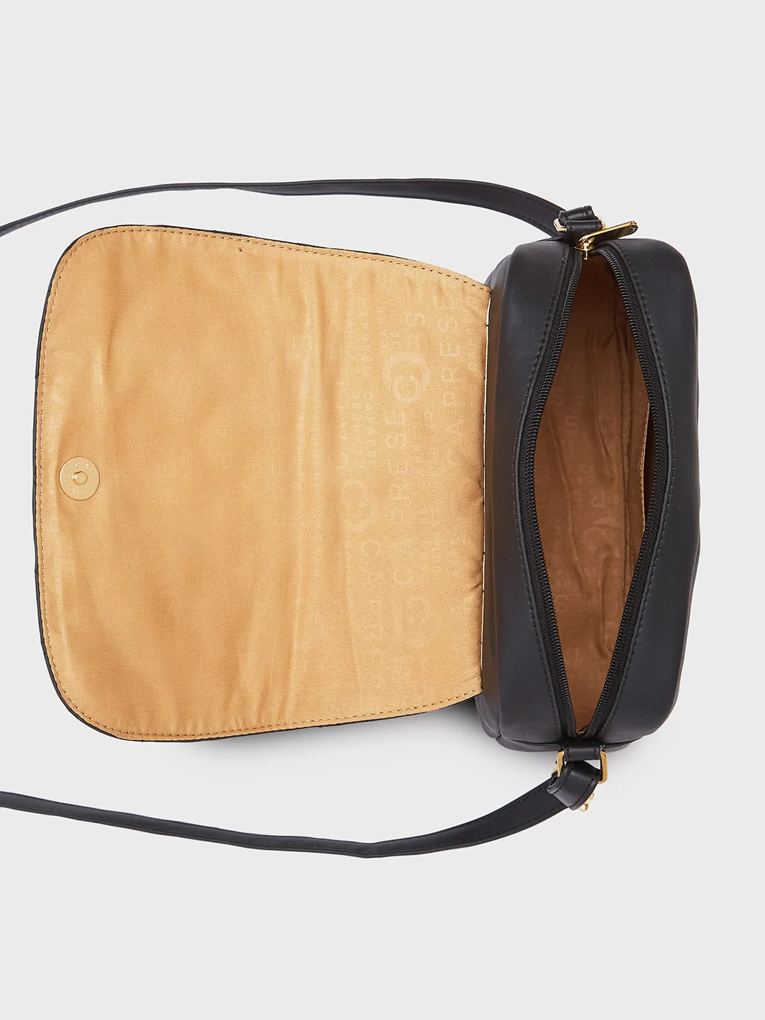 Caprese Zesty Medium Black Sling Bag - Image 11