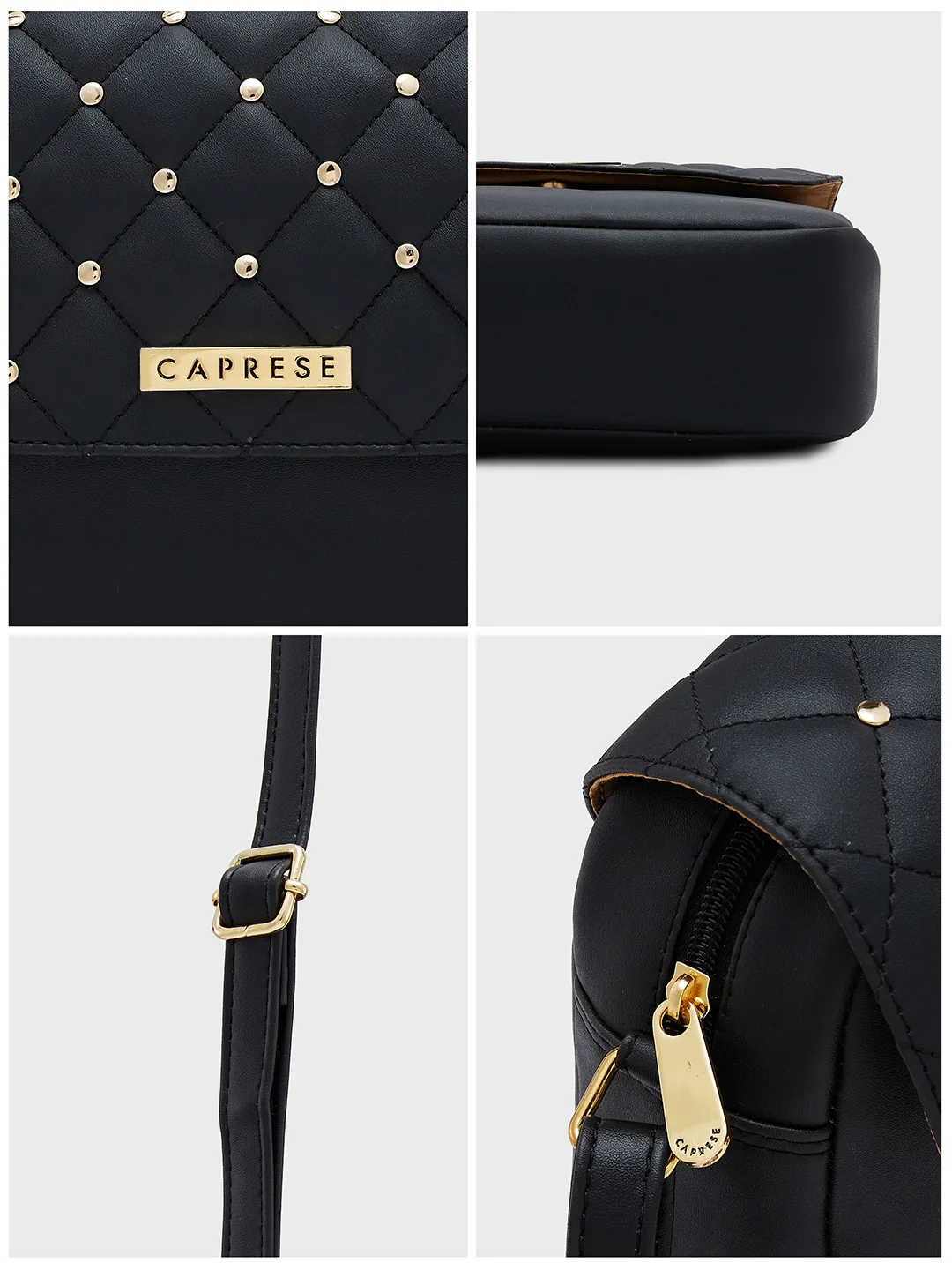 Caprese Zesty Medium Black Sling Bag - Image 13