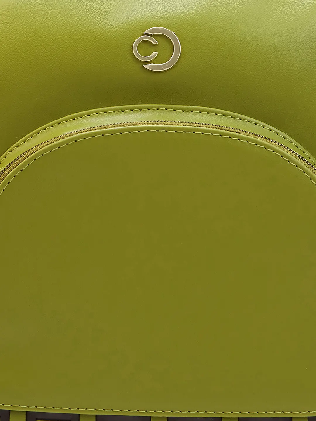 Caprese Zeta Quilted Large Olive Backpack - Image 11
