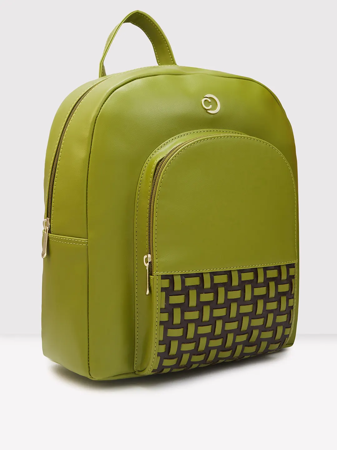 Caprese Zeta Quilted Large Olive Backpack - Image 5