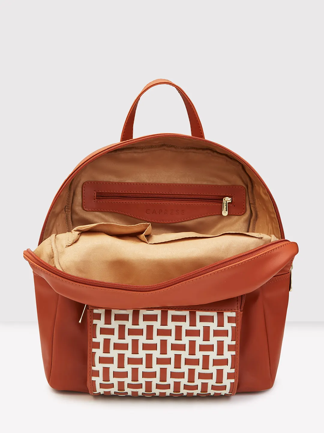 Caprese Zeta Quilted Large Tan Backpack - Image 10