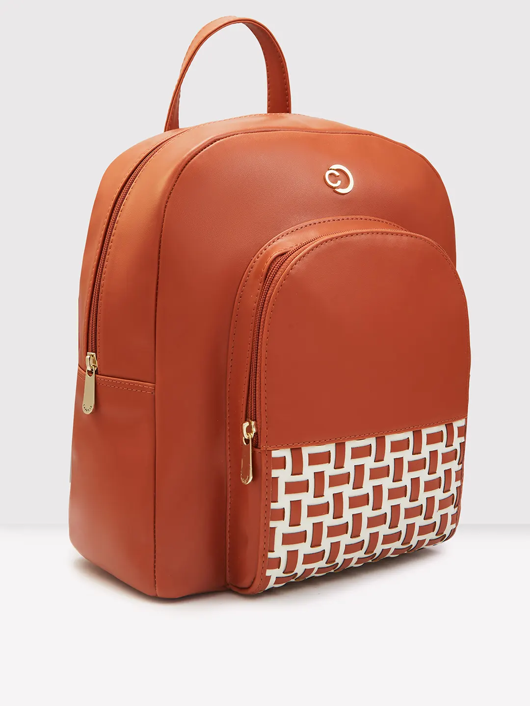 Caprese Zeta Quilted Large Tan Backpack - Image 5