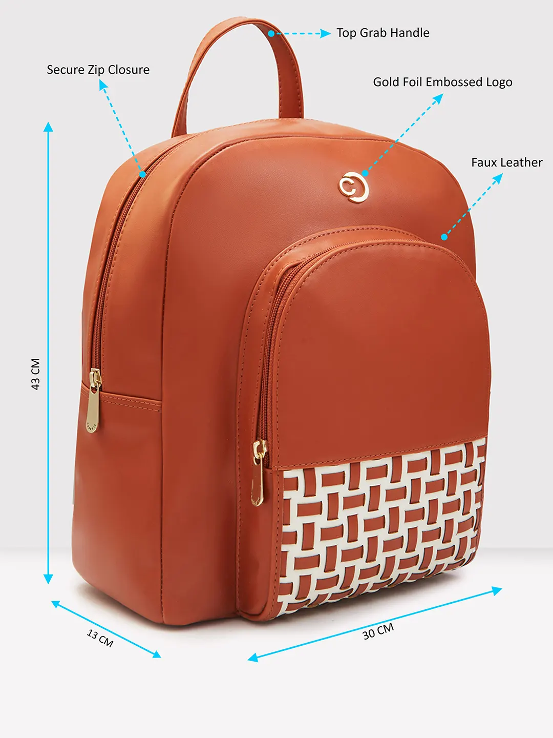 Caprese Zeta Quilted Large Tan Backpack - Image 7