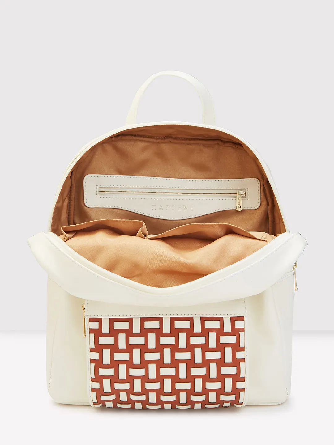 Caprese Zeta Quilted Large Vanilla Backpack - Image 10