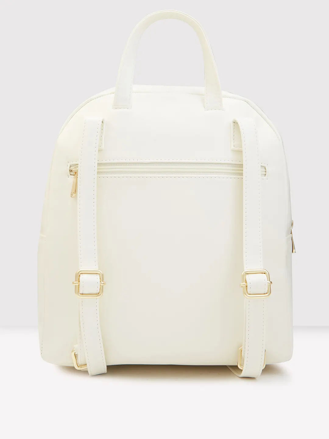 Caprese Zeta Quilted Large Vanilla Backpack - Image 4