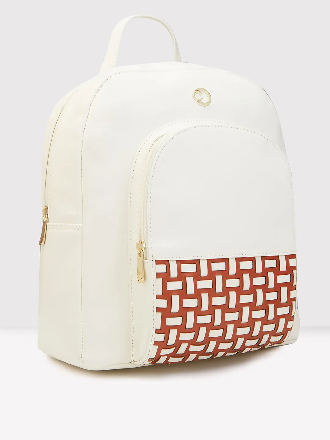 Caprese Zeta Quilted Large Vanilla Backpack - Image 5