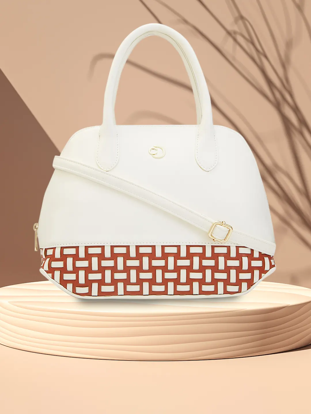Caprese Zeta Medium Vanilla Satchel Bag - Image 14
