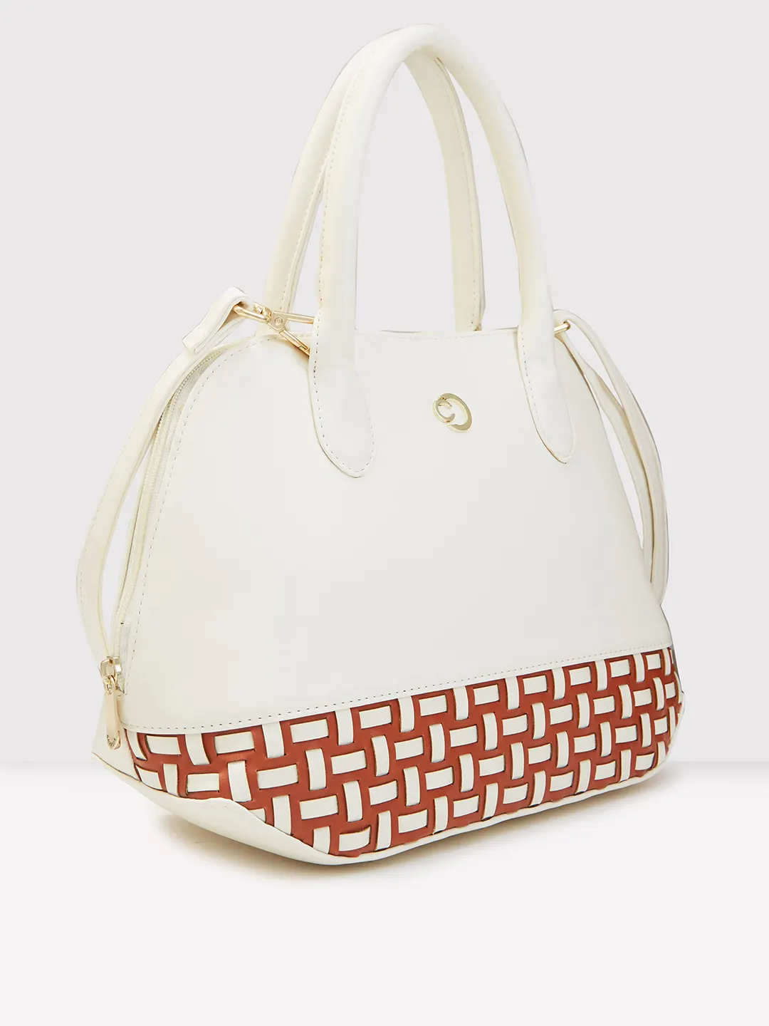 Caprese Zeta Medium Vanilla Satchel Bag - Image 3
