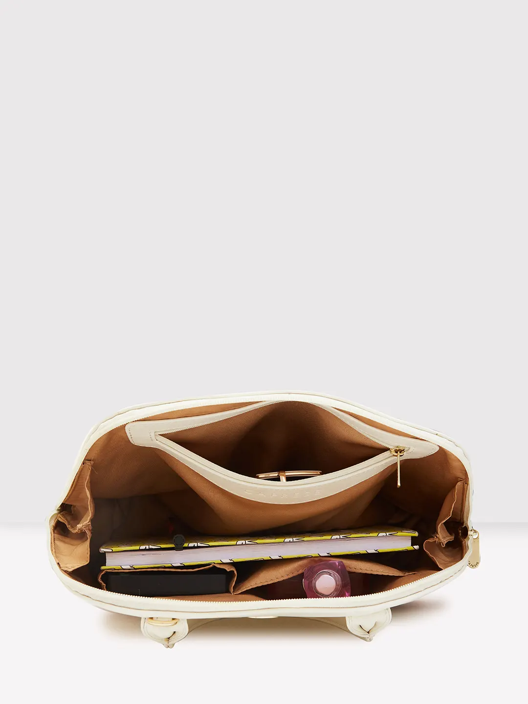 Caprese Zeta Medium Vanilla Satchel Bag - Image 7
