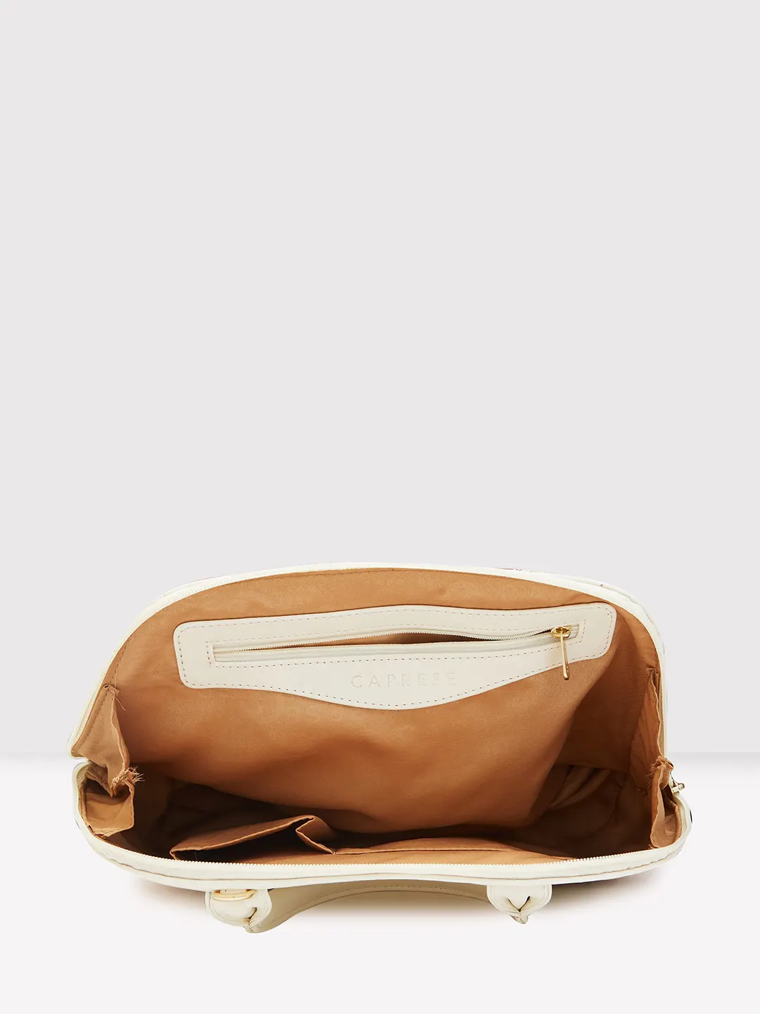 Caprese Zeta Medium Vanilla Satchel Bag - Image 8