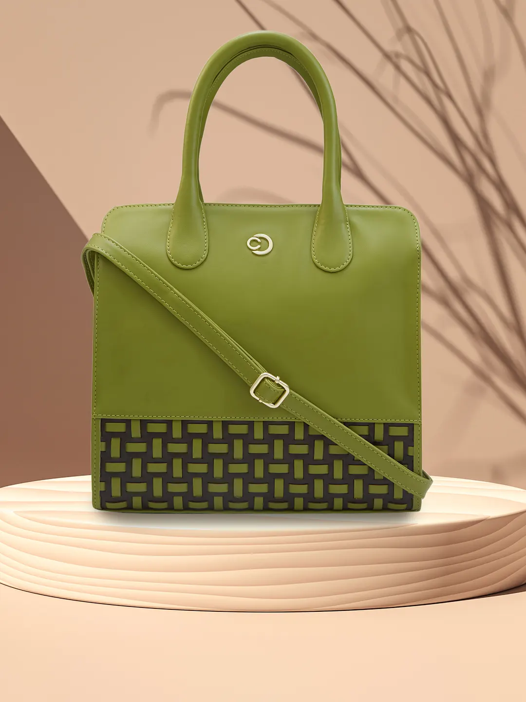 Caprese Zeta Medium Olive Tote Bag - Image 14