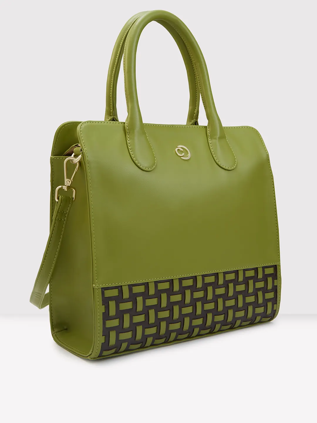 Caprese Zeta Medium Olive Tote Bag - Image 4