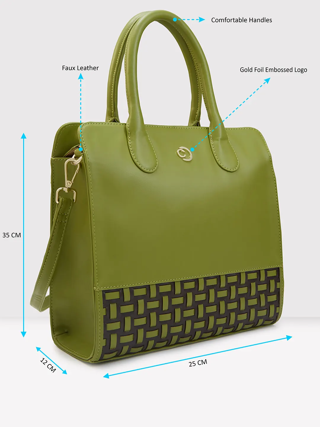 Caprese Zeta Medium Olive Tote Bag - Image 6