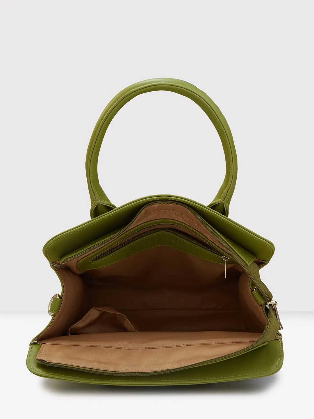 Caprese Zeta Medium Olive Tote Bag - Image 9