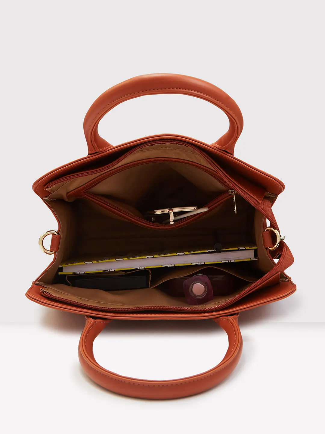 Caprese Zeta Medium Tan Tote Bag - Image 7