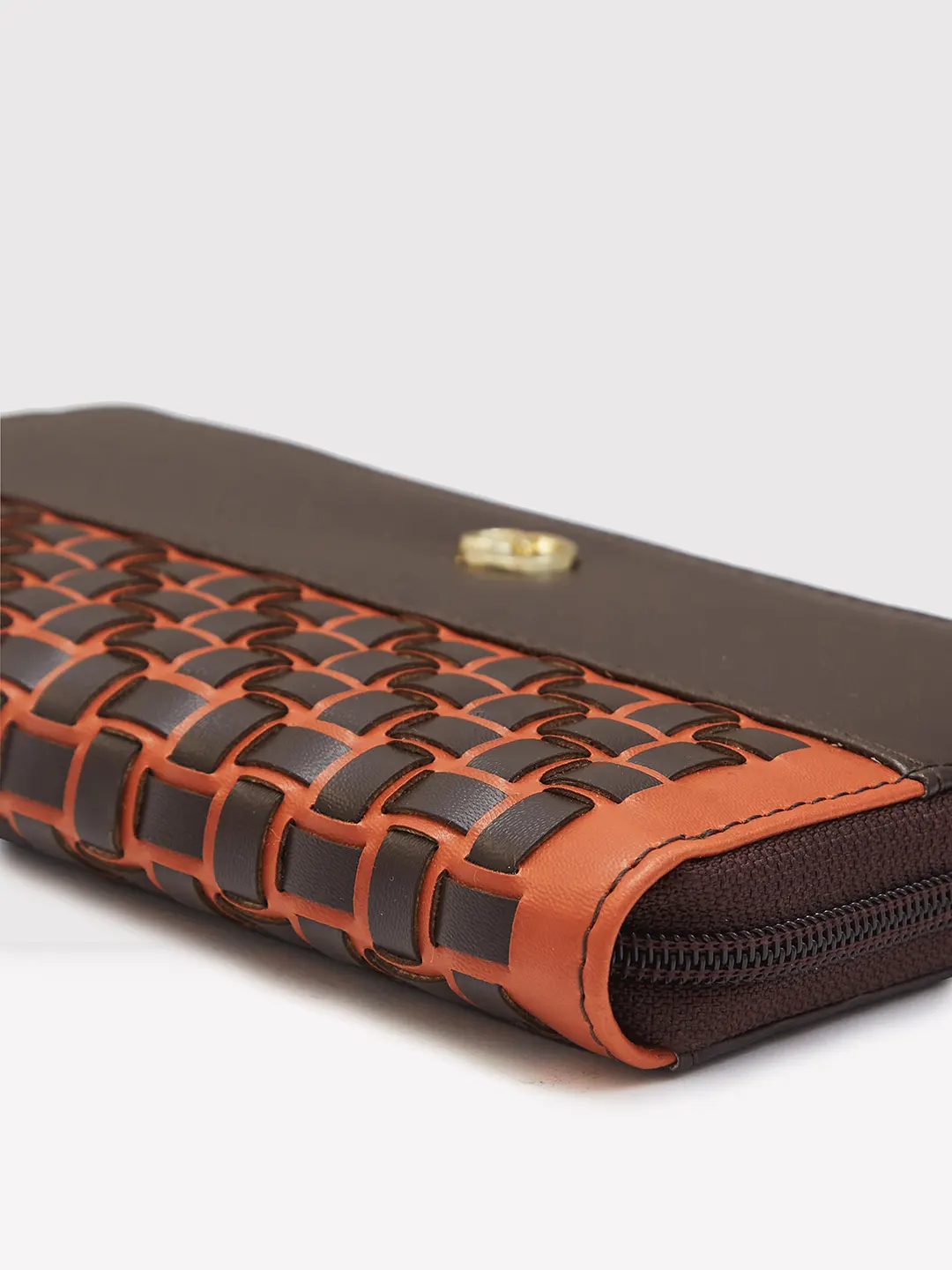 Caprese Zeta Quilted Large Chocolate Zip Around Wallet - Image 6