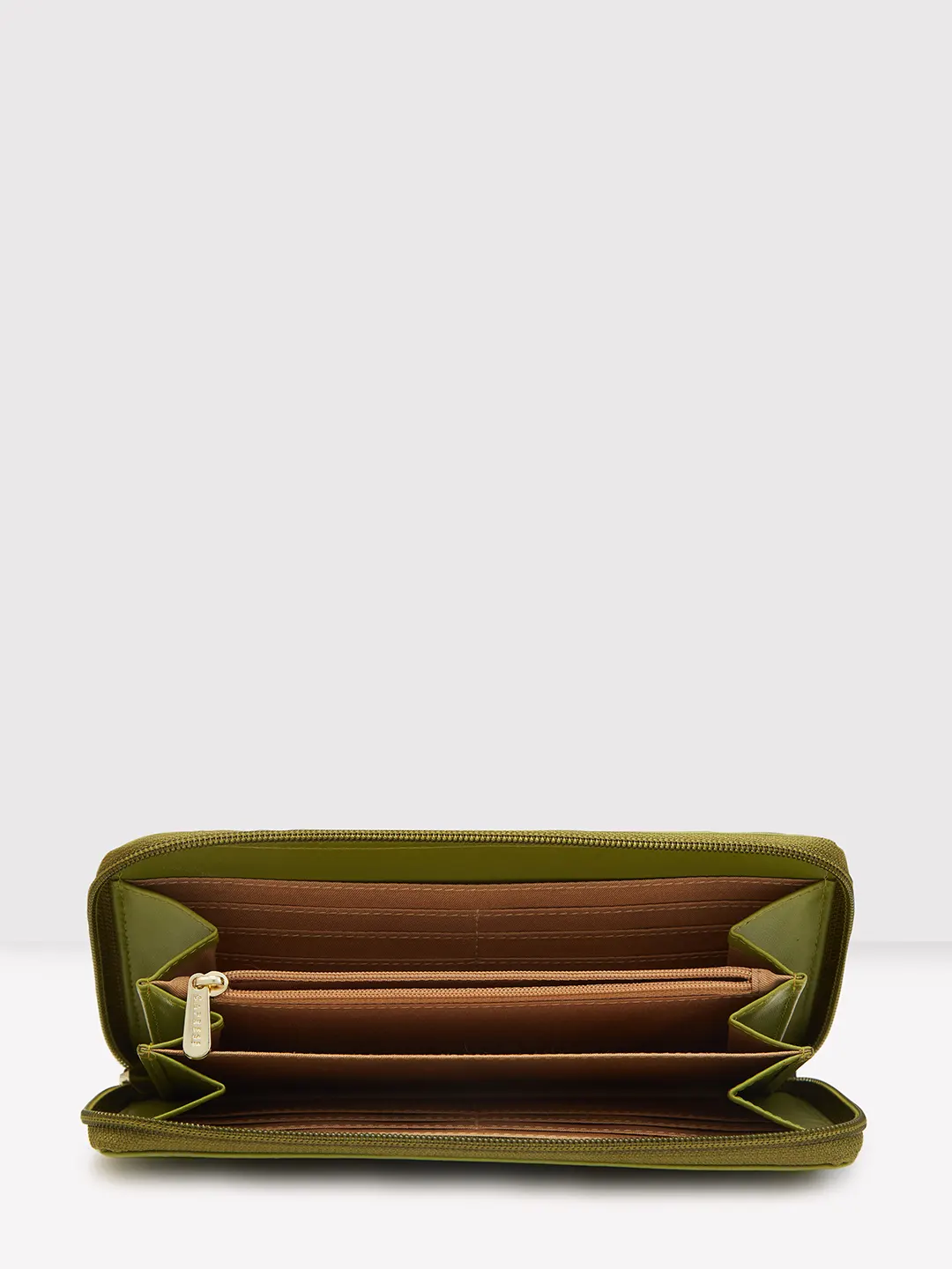 Caprese Zeta Quilted Large Olive Zip Around Wallet - Image 11