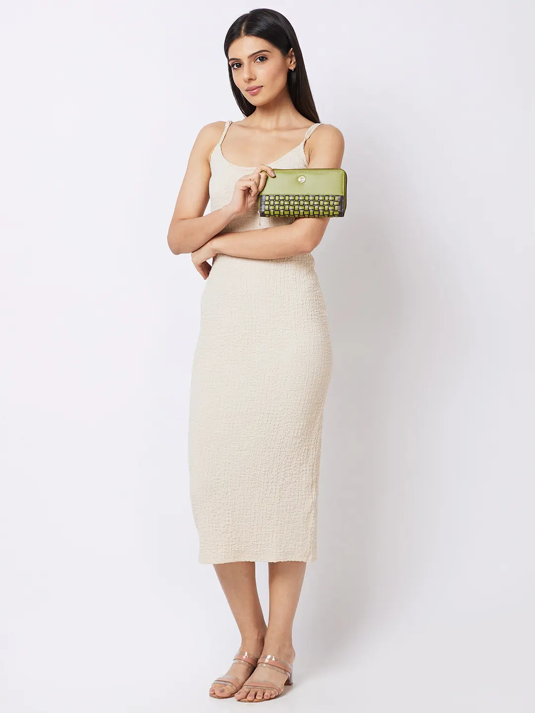 Caprese Zeta Quilted Large Olive Zip Around Wallet - Image 4
